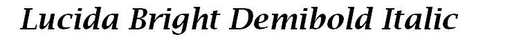 Lucida Bright Demibold Italic