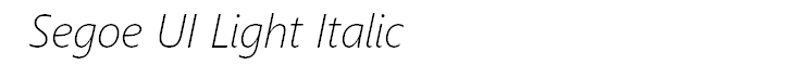 Segoe UI Light Italic