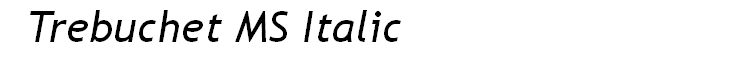 Trebuchet MS Italic