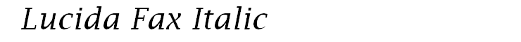 Lucida Fax Italic